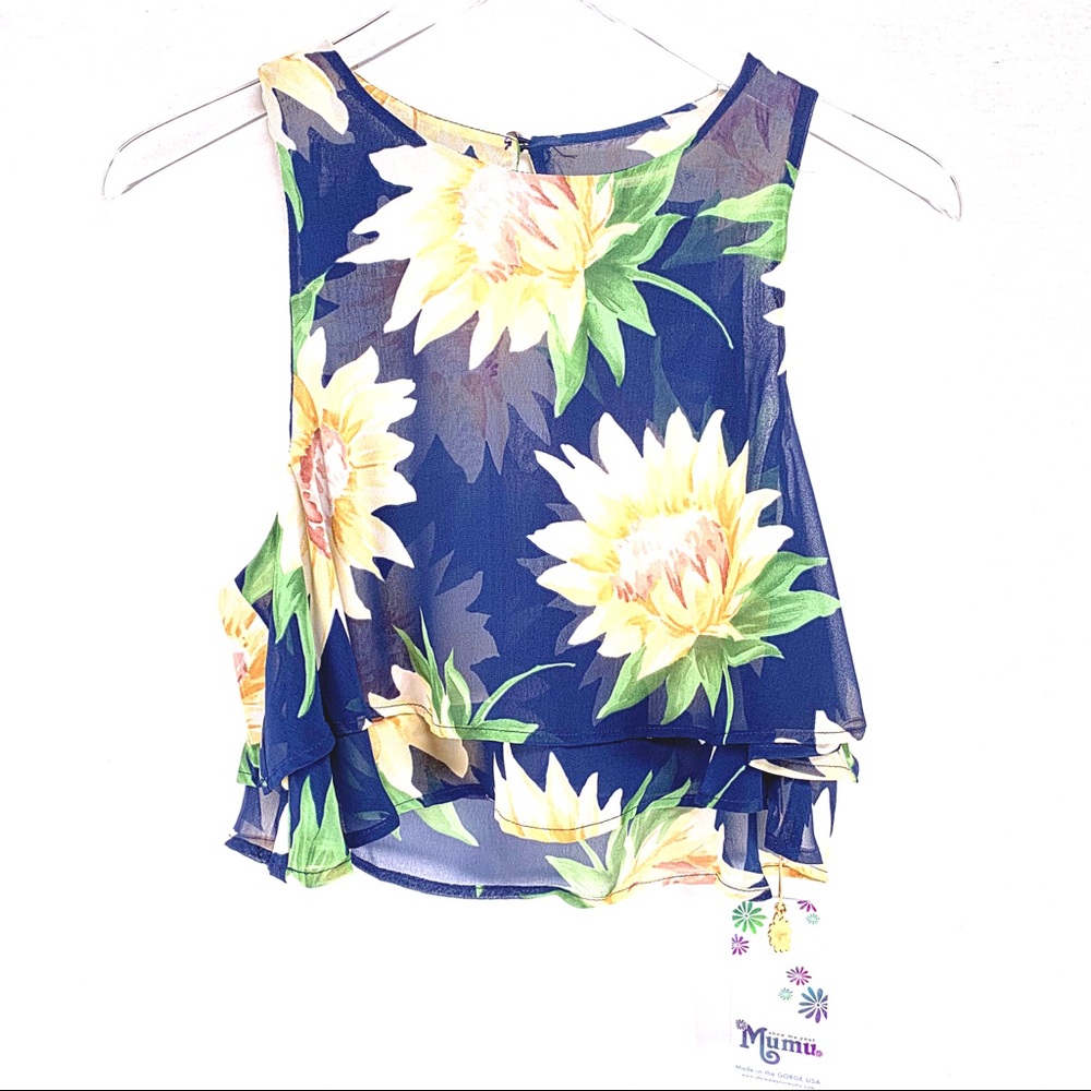 Show Me Your MuMu King Crop Top Sunflower Dreams